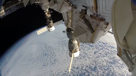 NASA Astronauts Space Walk Outside the ISS