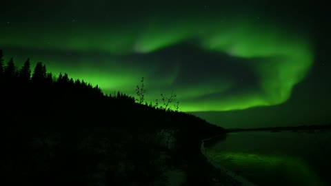 Walking Under Real-Time Northern Lights