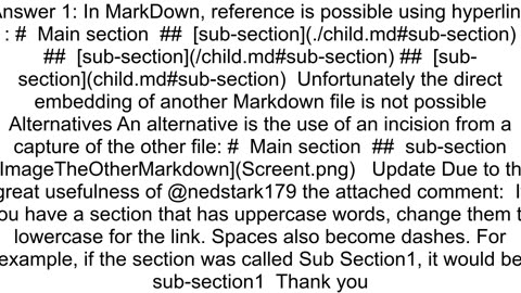 Markdown Reference to section from another file