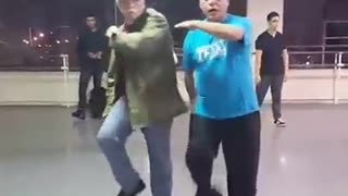 Two Elderly Men Show Off Some Smooth Dance Moves, Getting To The Groove