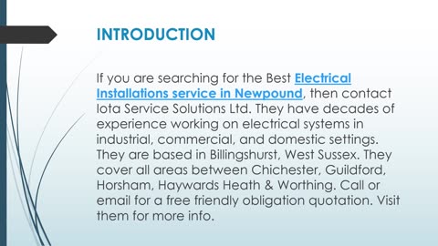 Best Electrical Installations service in Newpound