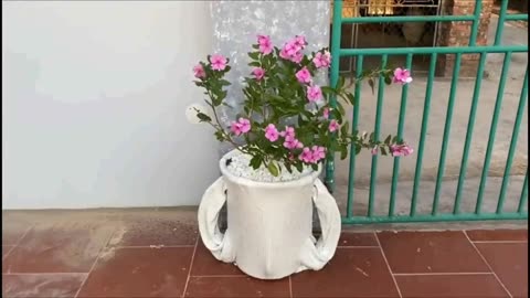 Idées pour faire des pots de fleurs en ciment.