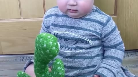 Babies Playing With Dancing Cactus🌵