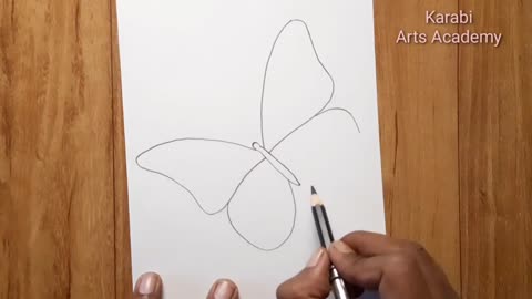 How to draw beautiful butterfly | Pencil sketch for beginners | Karabi arts academy