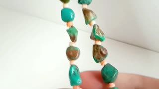 Turquoise heishi beads purple Phosphosiderite gemstone pendant necklace spiny oyster choker 02