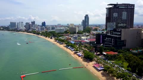 4k UHD Drone Video @ Pattaya Beach, Thailand
