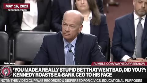 Sen. Kennedy Roasts Ex-Bank CEO To His Face