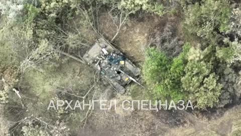 Un char T-72M1 ukrainien d'origine polonaise détruit dans la zone neutre de Kherson.
