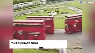 Crazy Close-Call Crash At A... School Bus Race