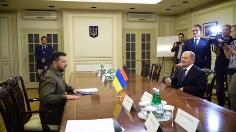 Zelenskiy Held negotiations with the Federal Chancellor of Germany, Olaf Scholz.