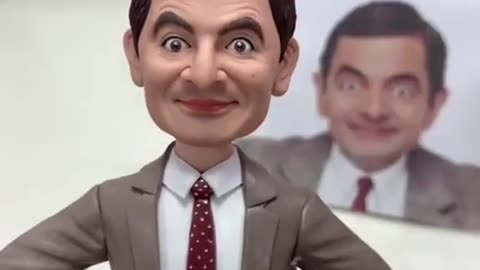 Funny Mr. Bean, a clay sculpture crafted from polymer clay