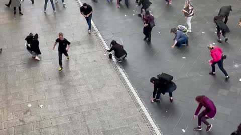 Free Money Falls in Berlin Mall