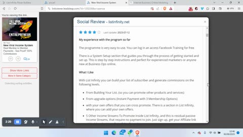 Free Viral Income System List Infinity 5 Star Reviews