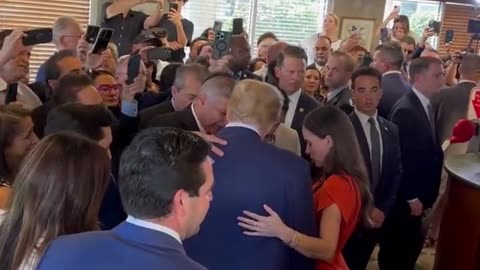 VIDEO: Trump Surprises Supporters at Miami Cafe, Gets Prayer After 'Not Guilty' Plea