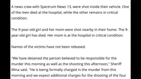 MASS SHOOTING Pine Hills Florida: 9 Year Old Girl & Orlando Journalist Killed, 3 Others Shot