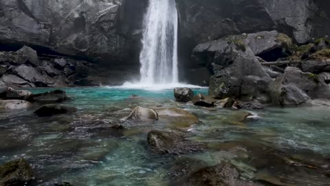 Waterfall cascade rock