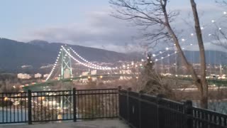 Vancouver Lions Gate Bridge Sunset