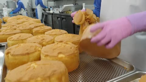 amazing cake mass production! making dynamite fresh cream cake in cake factory - korean street food