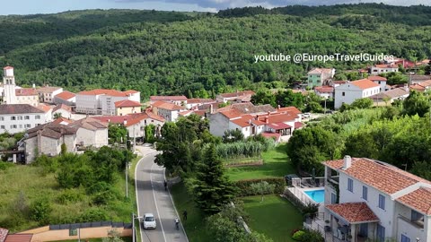 Croatia Vižinada from Above (Parenzana cycling route )