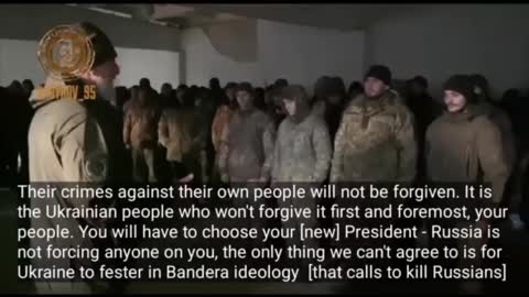 Chechen commander addresses Ukrainian prisoners of war. (English subtitles)