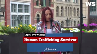 Human trafficking survivor April Eve Wiberg speaks