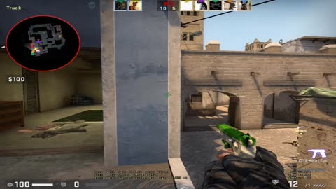 1 bullet showoff pistol round CSGO MIrage