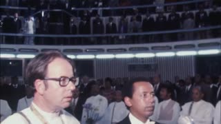 Emperor Haile Selassie presents trust prize to President Senghor of Senegal, 3rd November 1973