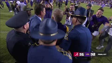 LSU fans storm the field after beating Alabama in overtime _ ESPN College Football