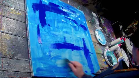 Colorful Pop Art / Abstract Painting Demo With Stencils | Peace-3
