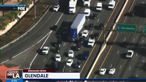 Truck drivers parked their big rigs to protest a surge in fuel costs.