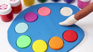 How to Make Rainbow Art Palette and Color Brushwith Play Doh