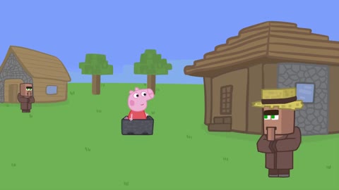 Minecraft Speedrunner Peppa Vs 4 Hunters Animation-13