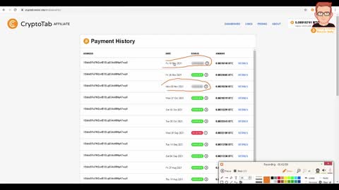 21TH PROOF UPDATE PAYMENT OF BITCOIN CRYPTOTAB MINING WITH trust wallet