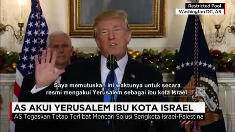 Dunia Geger! Presiden AS Donald Trump Akui Yerusalem Ibukota Israel