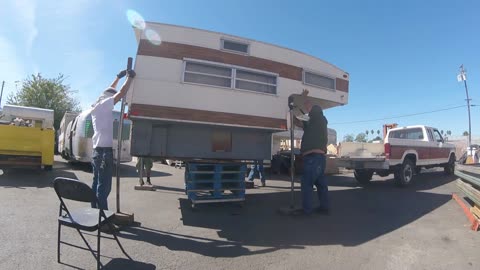 How to remove a cabover truck camper onto a homemade dolly