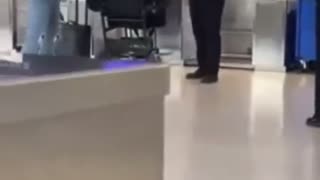 Airlines Attendant Catches Hands