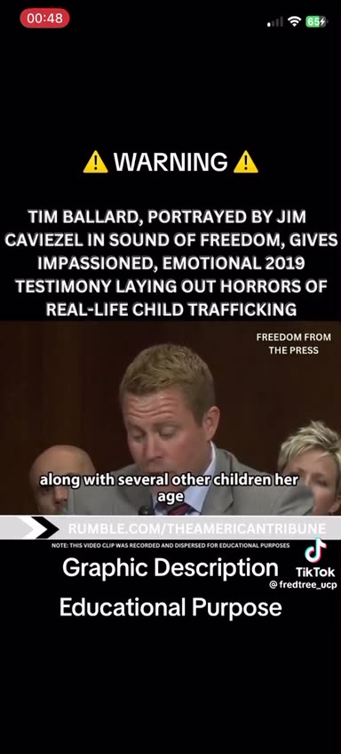 Tim Ballard Testifies ~ Operation Underground Railroad