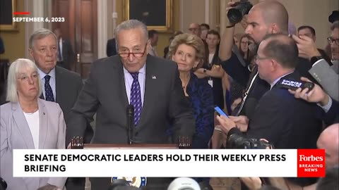 Schumer Asked About McConnell's Health, Possible Shutdown, And Tuberville Holds - YouTube