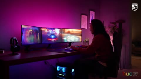 Philips Hue Play Gradient Lightstrip für drei Monitore