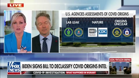 Dr. Rand Paul Joins America Reports to Discuss the Origin of COVID