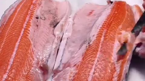 Amazing Cutting Fish Skills _ Salmon Cutting And Cleaning Fastest With Japanese Styles Food #292