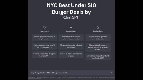 ChatGPTsays about NYC Best Under $10 Burger Deals.