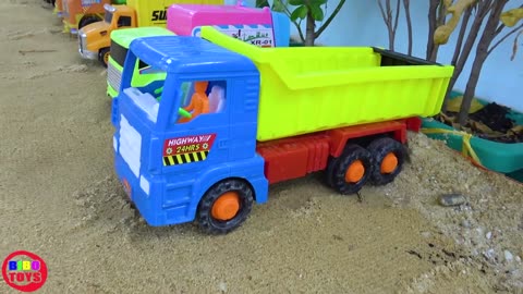 Dump Truck Excavator with Sand Playing Construction Vehicles for Kids