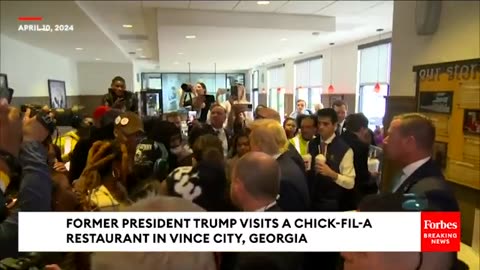 BREAKING NEWS: Trump Shows Up At Chik- Fil-A In Georgia And Speaks To Workers And People Eating