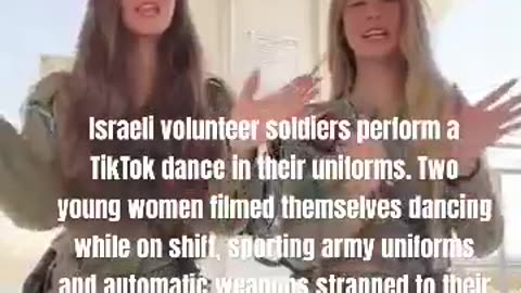 Israeli volunteer soldiers perform a TikTok dance in their uniforms