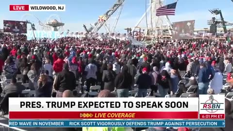 "God prepares the Chosen" introducing Trump in New Jersey