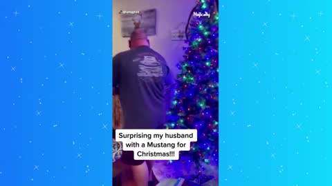 BEST CHRISTMAS SURPRISE - Husband gets surprise of his life with new Mustang for Christmas