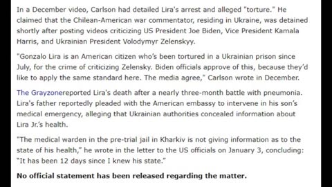 24-0112 - Coach Red Pill - Gonzalo Lira - Tucker Carlson Claims American Citizen Dead in Ukraine