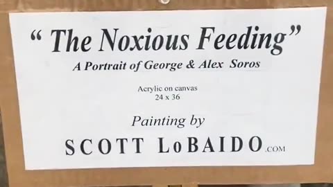 A painting of George & Alex Soros