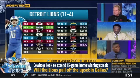 UNDISPUTED Lions over Cowboys - Skip Bayless picks Lions will beat Cowboys in week 17